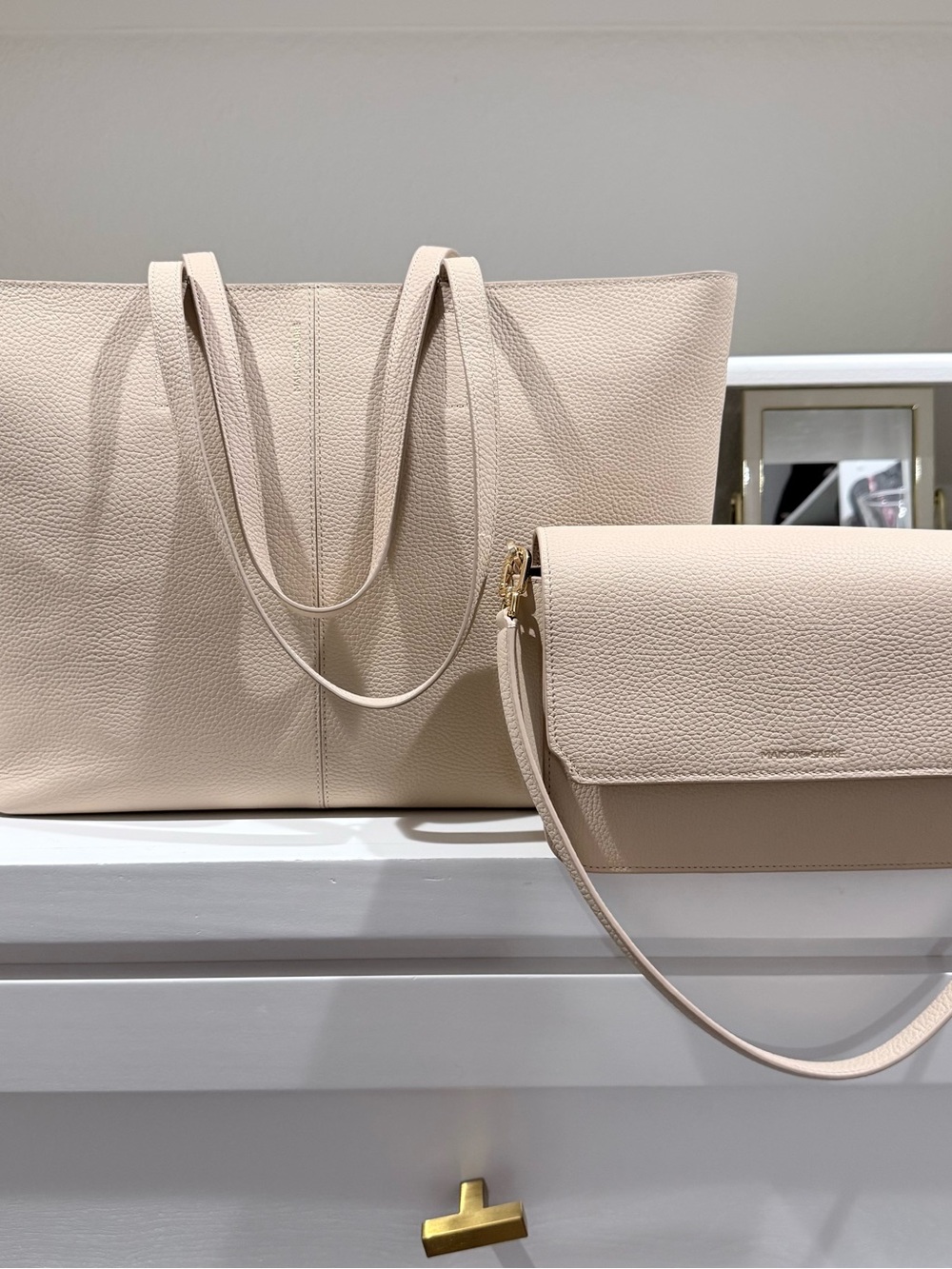 MAISON DE SABRE MEDIUM FLAP BAG IN SAHARAN